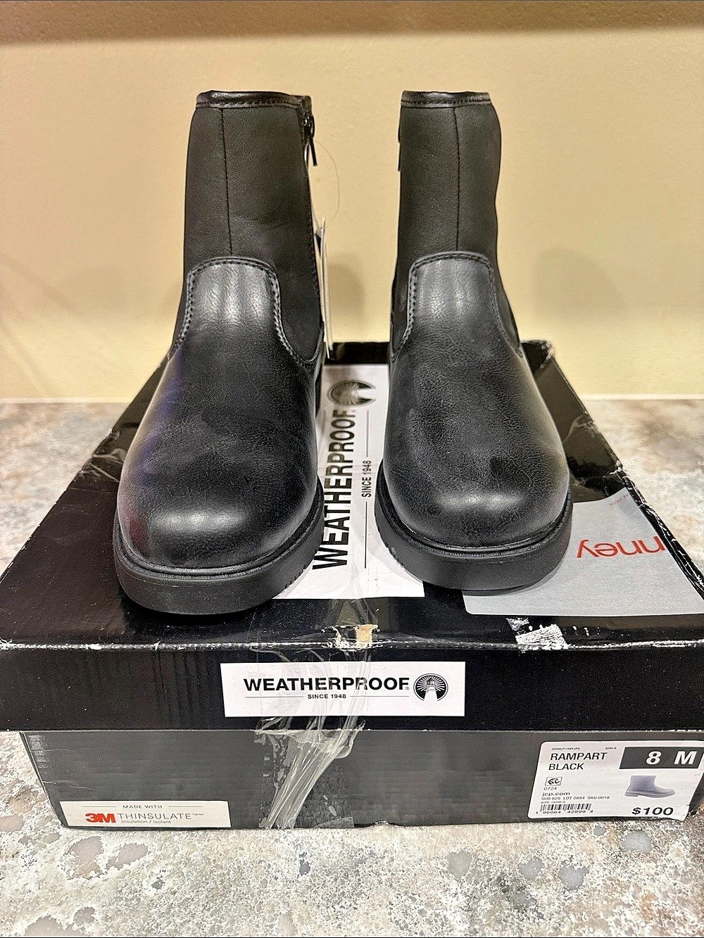 Weatherproof Rampart Black Boots US 8 M